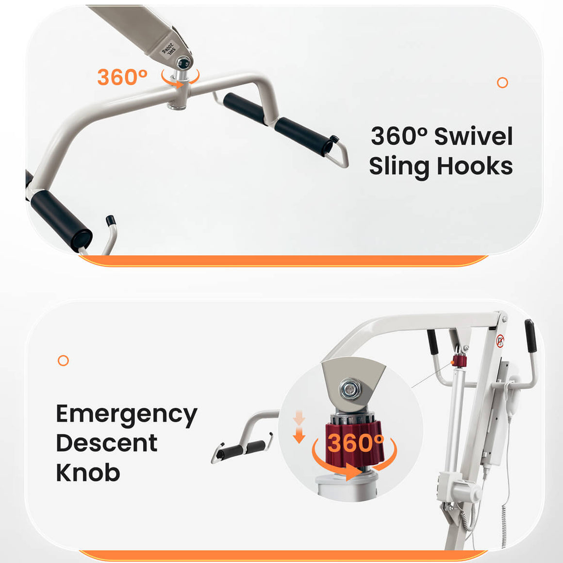 Vocic Electric Hoyer Lift for Easy Patient Transfer & Mobility - AY02