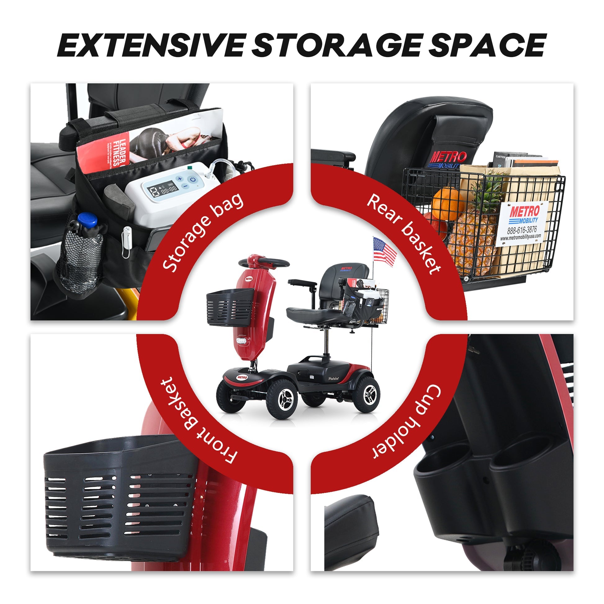 Metro Mobility Upgraded Patriot 4-Wheel Mobility Scooter - W429S0001X