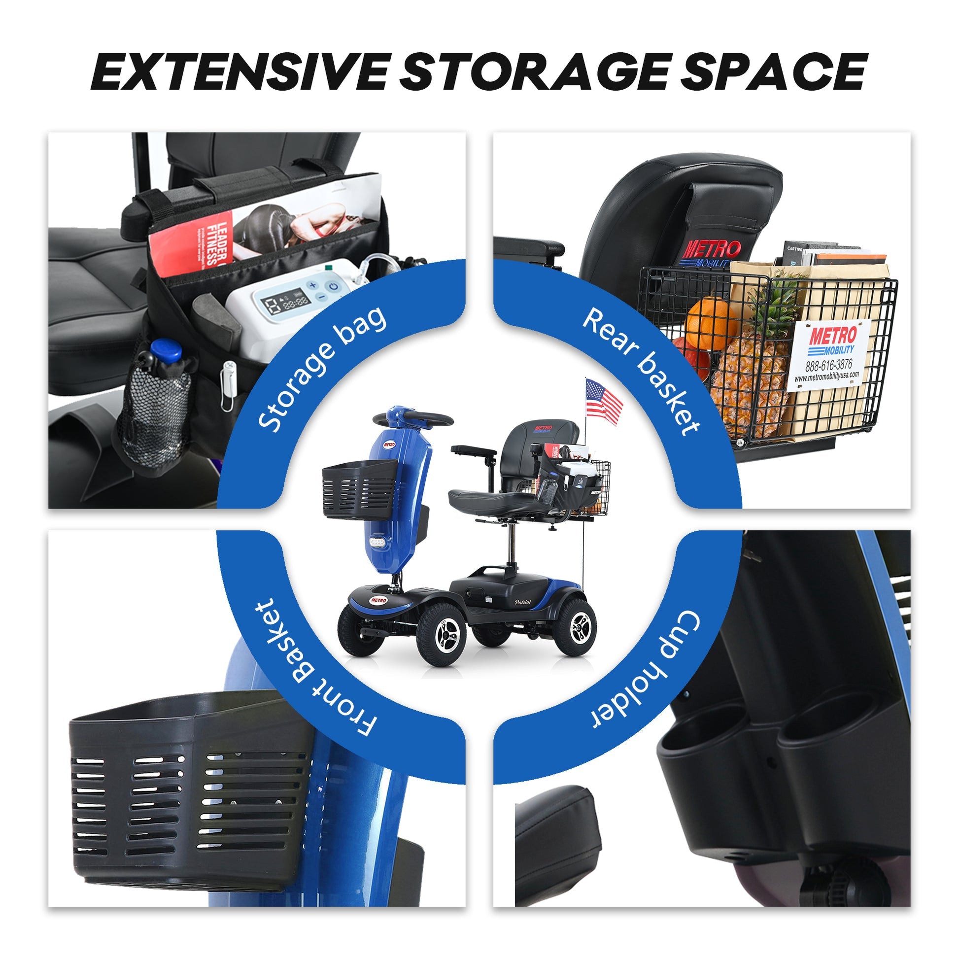 Metro Mobility Upgraded Patriot 4-Wheel Mobility Scooter - W429S0001X