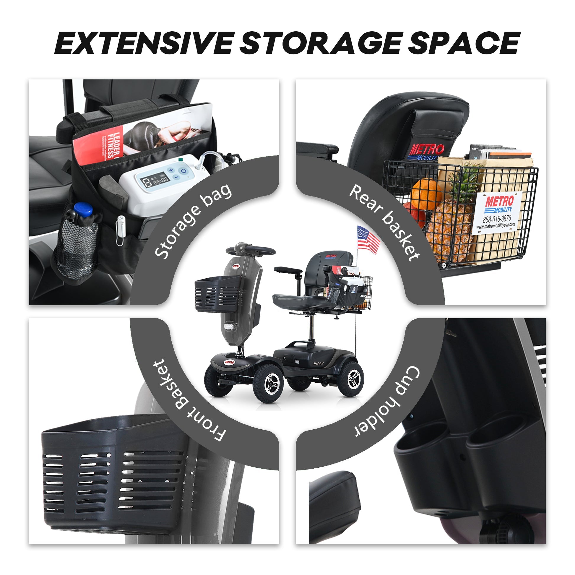 Metro Mobility Upgraded Patriot 4-Wheel Mobility Scooter - W429S0001X