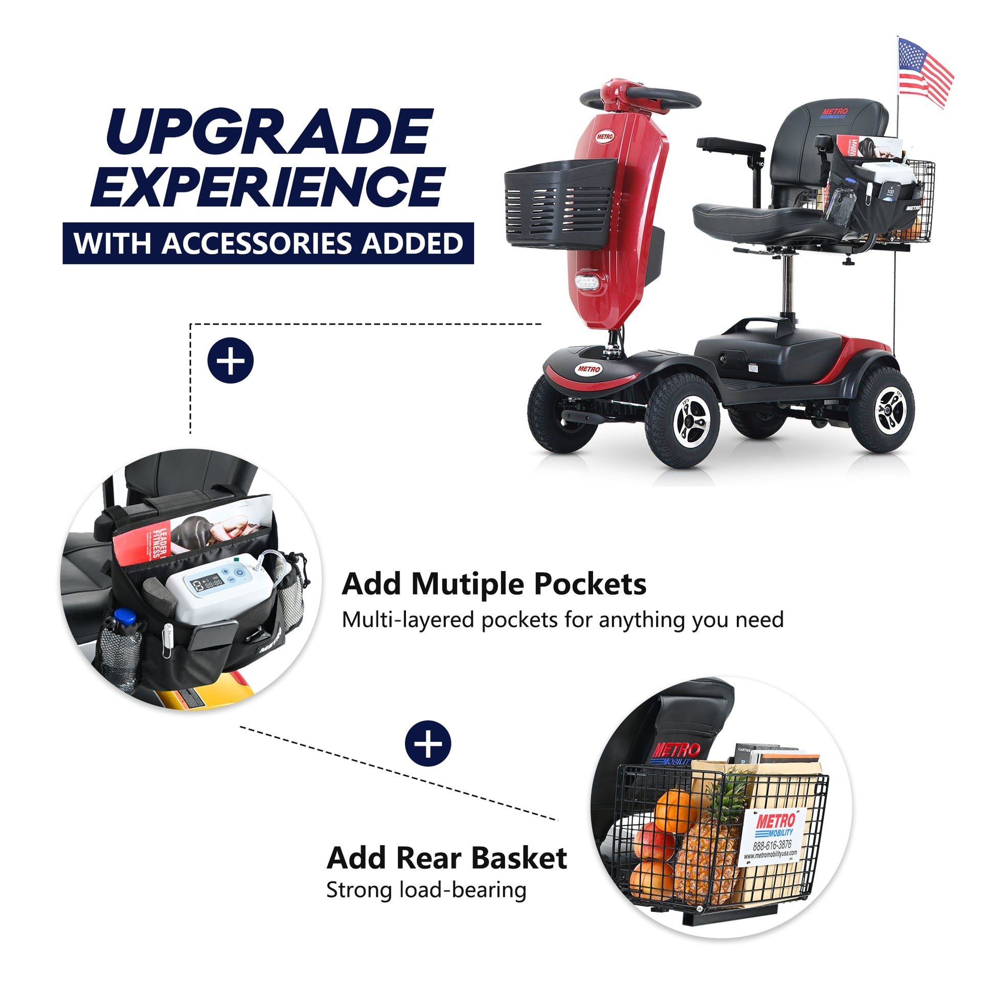 Metro Mobility Upgraded Patriot 4-Wheel Mobility Scooter - W429S0001X