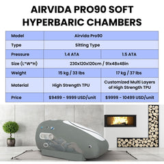 Airvida Pro90 1.5 ATA Portable Sitting Hyperbaric Chamber
