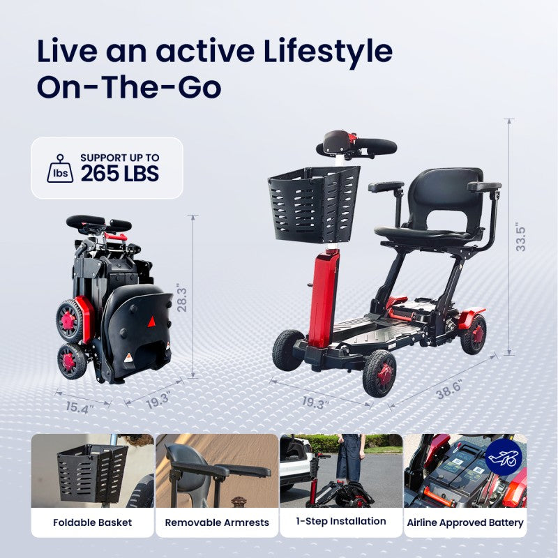 Vocic Fold&Go Revolutionary Foldable Mobility Scooter - D91