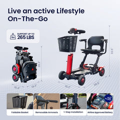 Vocic Fold&Go Revolutionary Foldable Mobility Scooter - D91