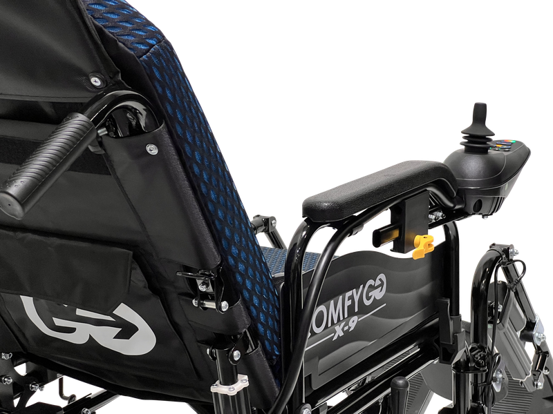 ComfyGo Remote Controlled Electric Wheelchair with Automatic Reclining Backrest & Lifting Leg Rests - X-9