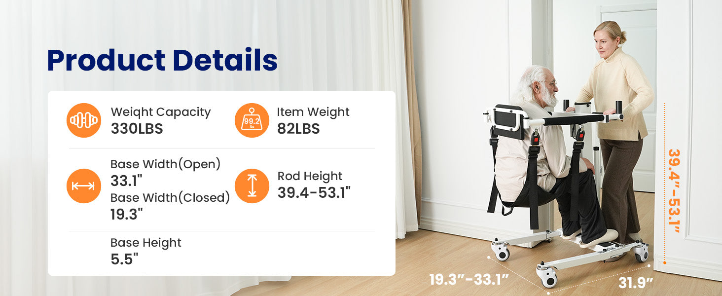 Vocic Electric Portable Folding Transfer Lift - AY06