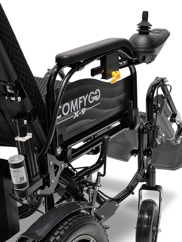 ComfyGo Remote Controlled Electric Wheelchair with Automatic Reclining Backrest & Lifting Leg Rests - X-9