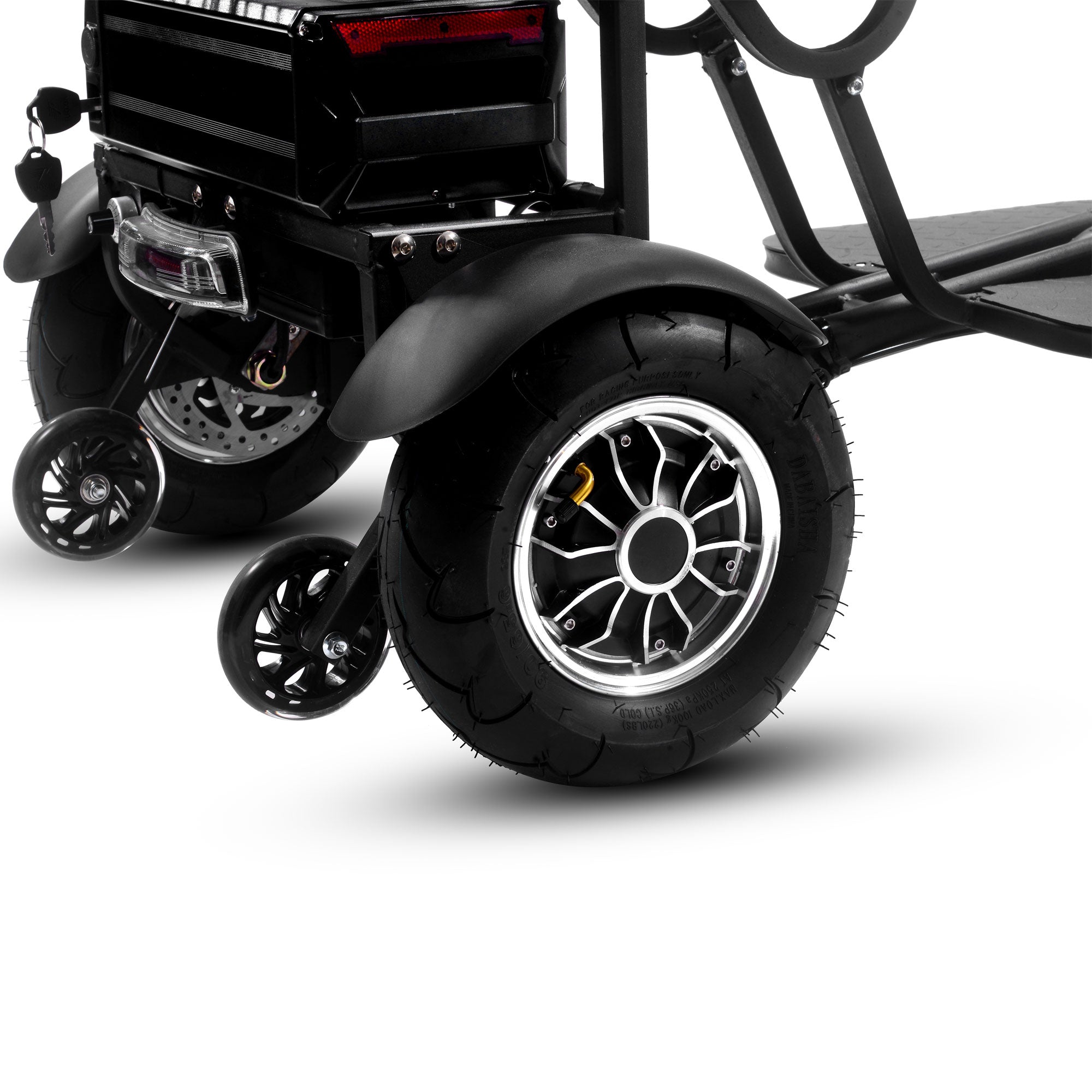 MotoTec Folding Mobility Electric Trike 48v 1000w Dual Motor Lithium Black - MT-FOLD-TRK-1000