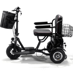 MotoTec Folding Mobility Electric Trike 48v 1000w Dual Motor Lithium Black - MT-FOLD-TRK-1000