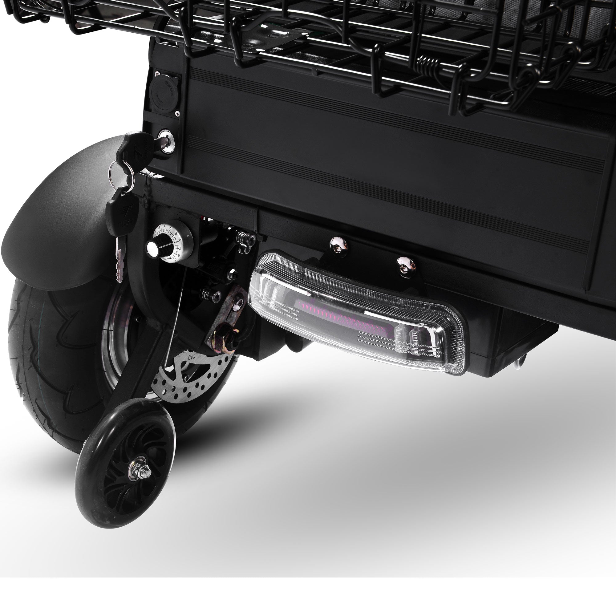 MotoTec Folding Mobility Electric Trike 48v 1000w Dual Motor Lithium Black - MT-FOLD-TRK-1000