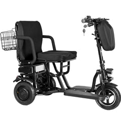 MotoTec Folding Mobility Electric Trike 48v 700w Dual Motor Lithium Black- MT-FOLD-TRK-700