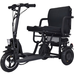 MotoTec Folding Mobility Electric Trike 48v 700w Dual Motor Lithium Black- MT-FOLD-TRK-700