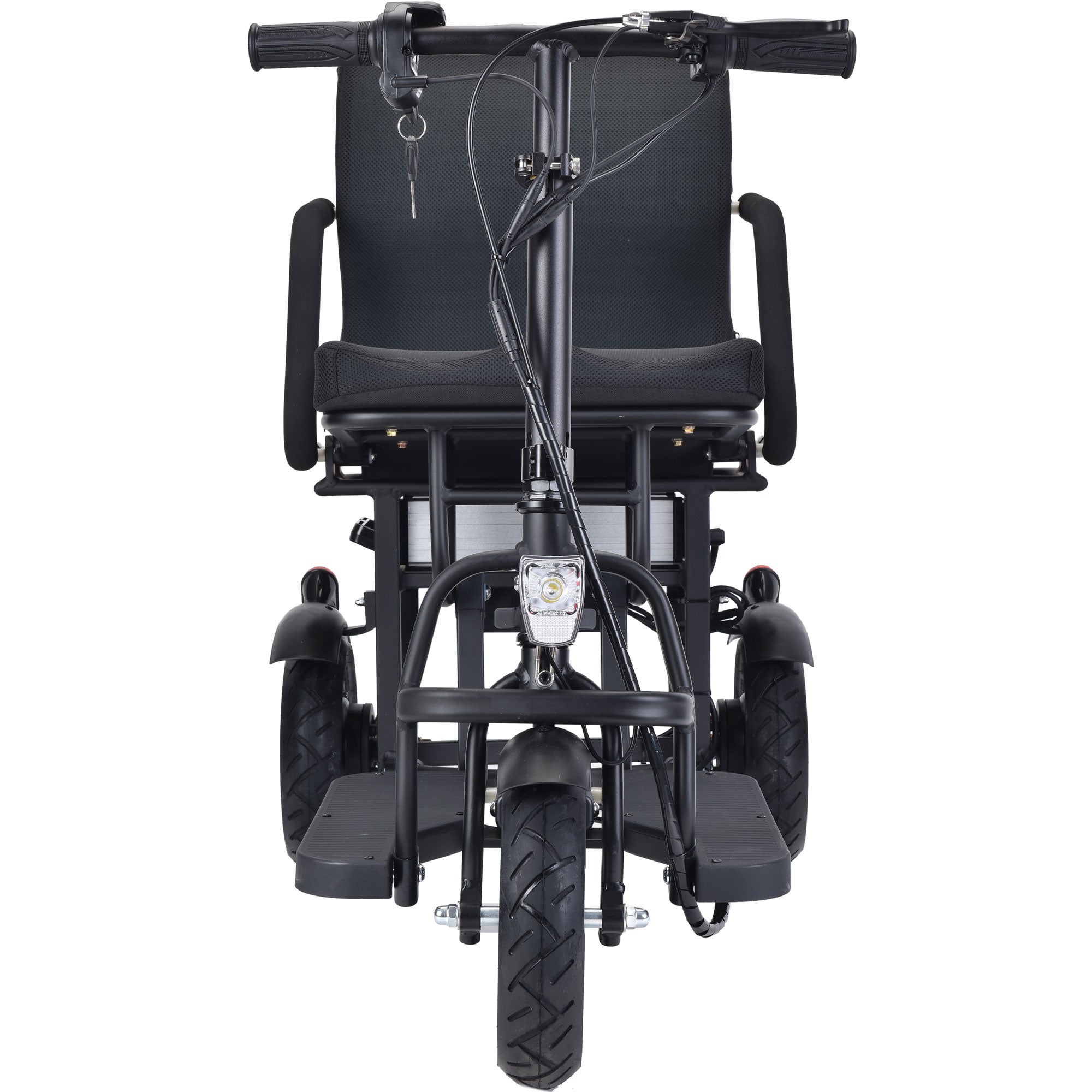 MotoTec Folding Mobility Electric Trike 48v 700w Dual Motor Lithium Black- MT-FOLD-TRK-700