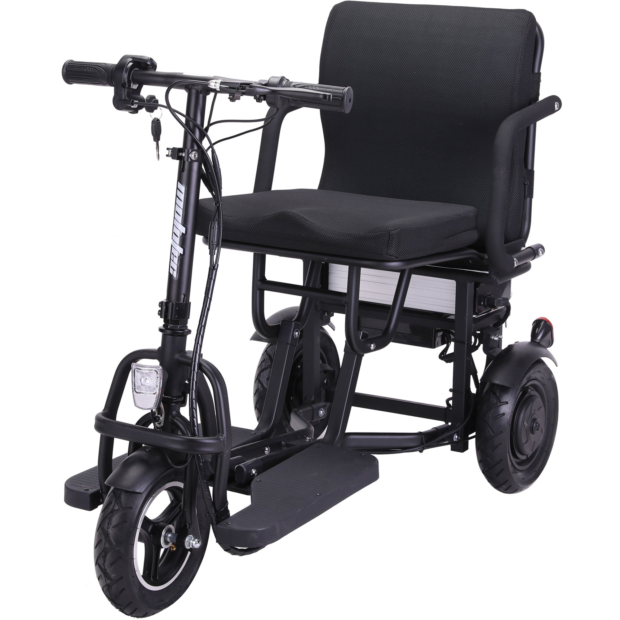MotoTec Folding Mobility Electric Trike 48v 700w Dual Motor Lithium Black- MT-FOLD-TRK-700