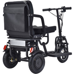 MotoTec Folding Mobility Electric Trike 48v 700w Dual Motor Lithium Black- MT-FOLD-TRK-700