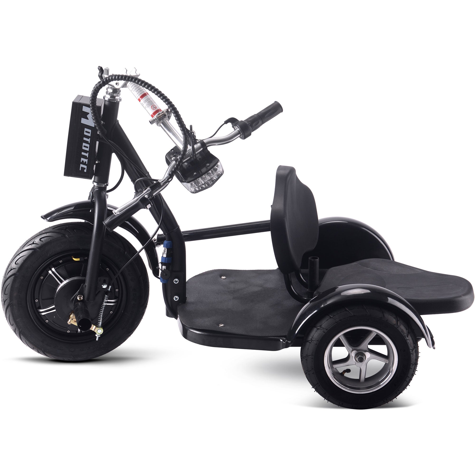 MotoTec Electric Trike 48v 1000w Lithium Black - MT-TRK-1000-Lithium_Black