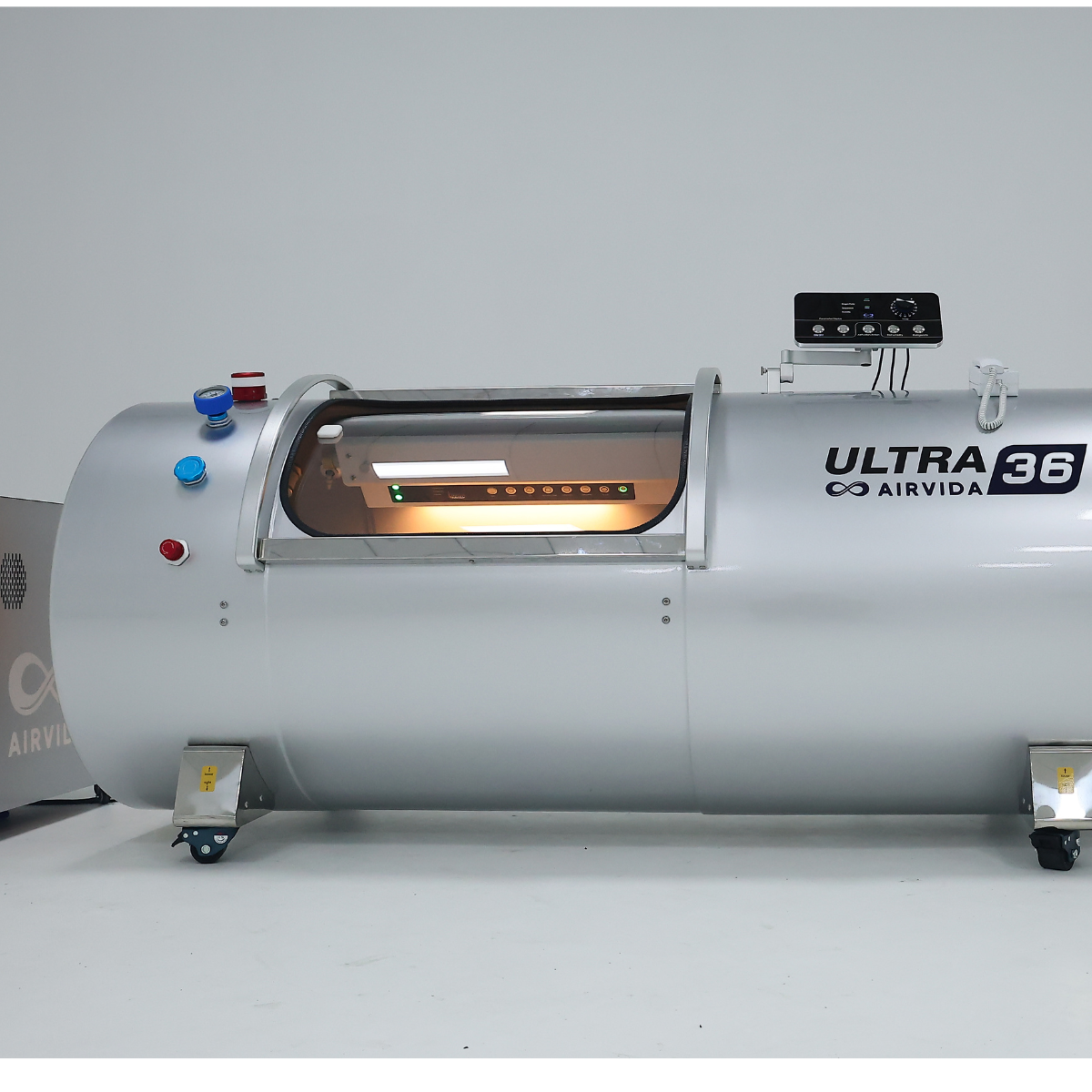 Airvida Ultra 36 2.0 ATA (89" x 36") Hard Shell Lying Hyperbaric Chamber