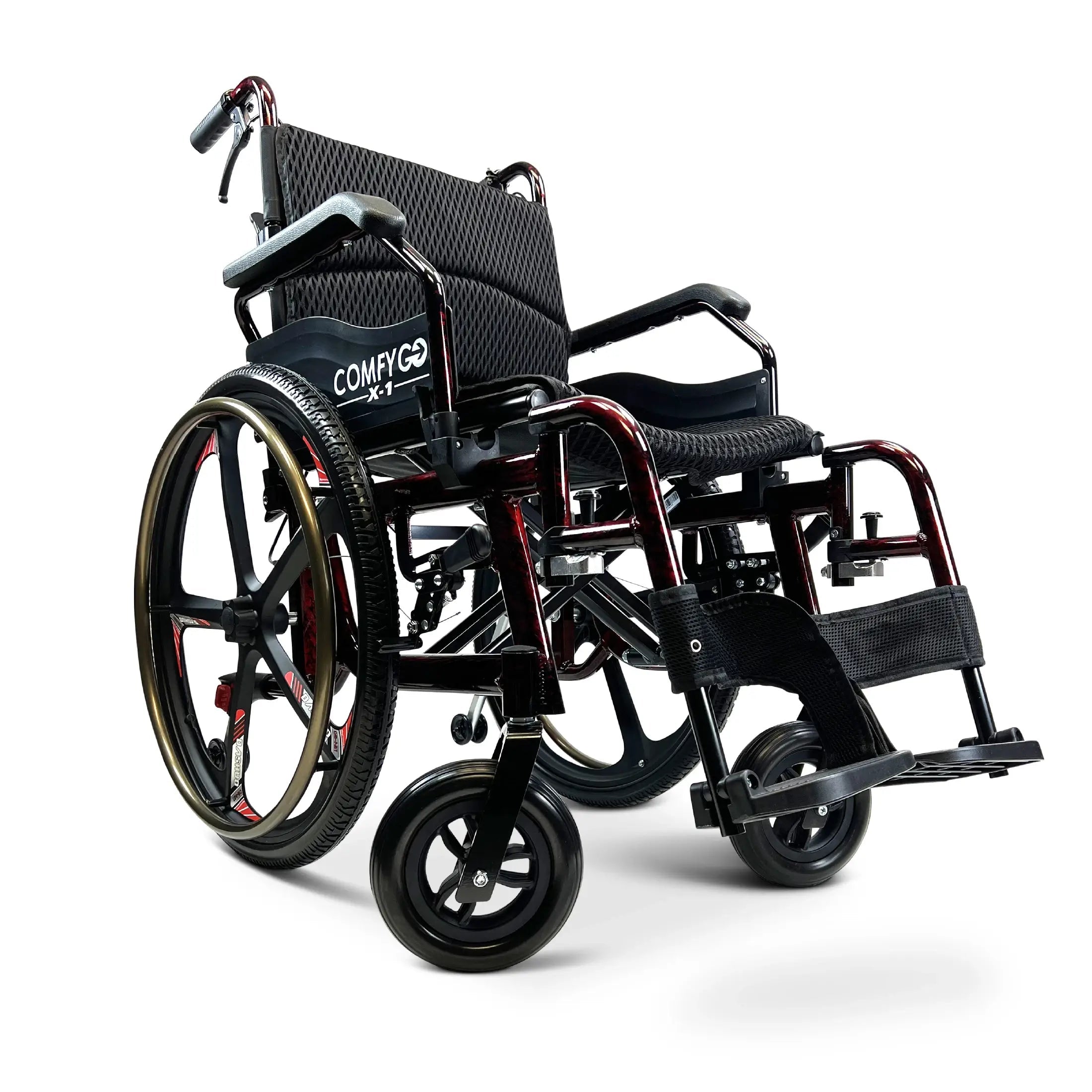 ComfyGO Lightweight Manual Wheelchair with Quick-Detach Wheels - X-1