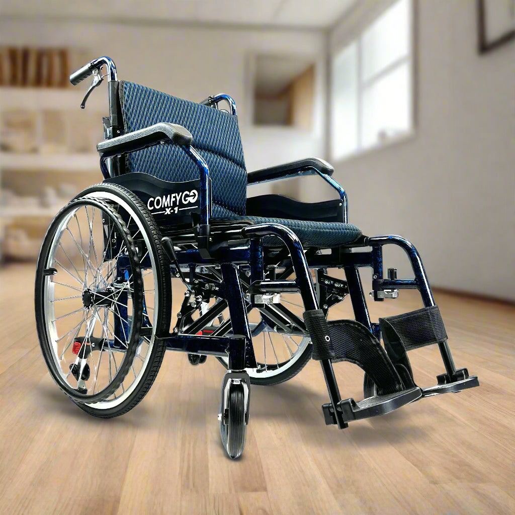 ComfyGO Lightweight Manual Wheelchair with Quick-Detach Wheels - X-1
