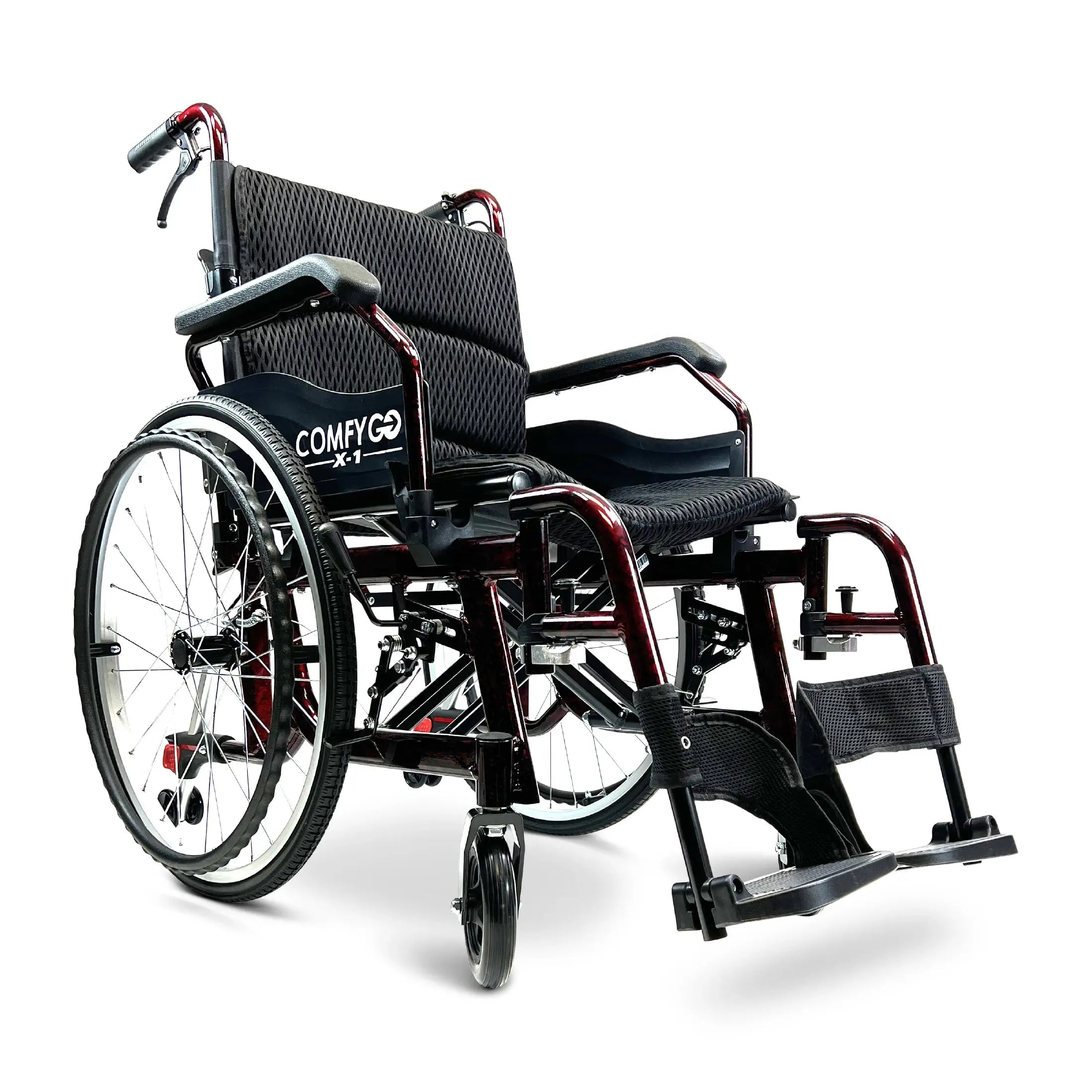 ComfyGO Lightweight Manual Wheelchair with Quick-Detach Wheels - X-1