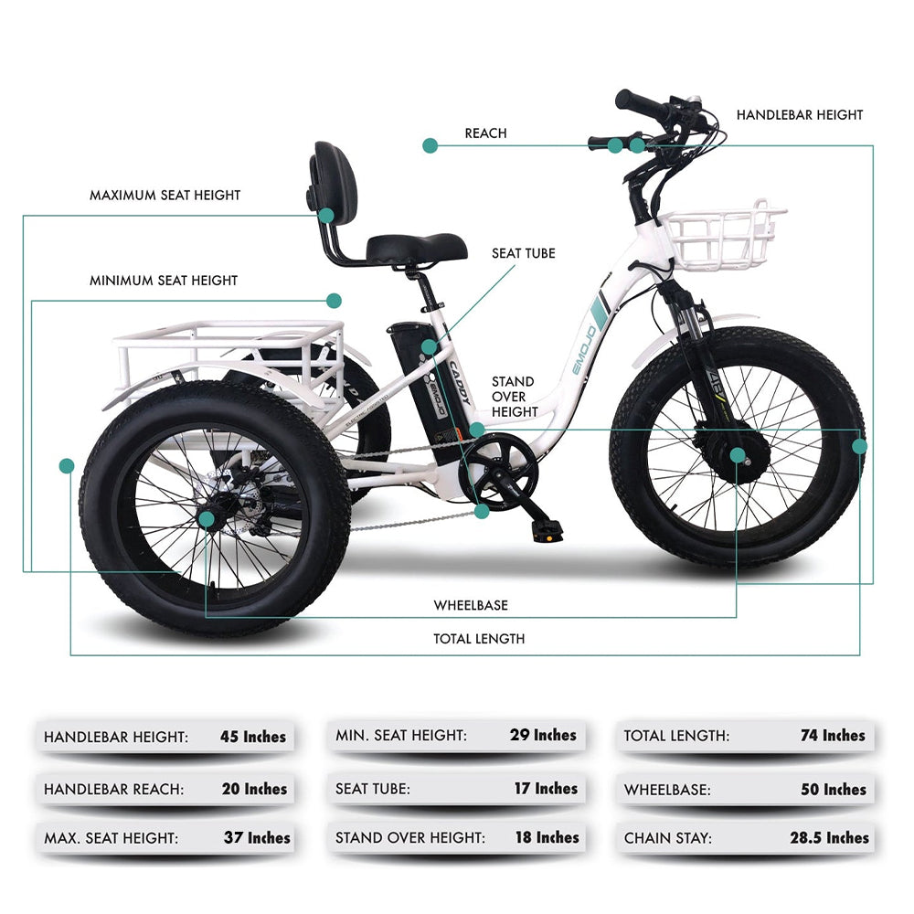 Emojo Caddy Pro 500W 3-Wheel Electric Trike - EBK18