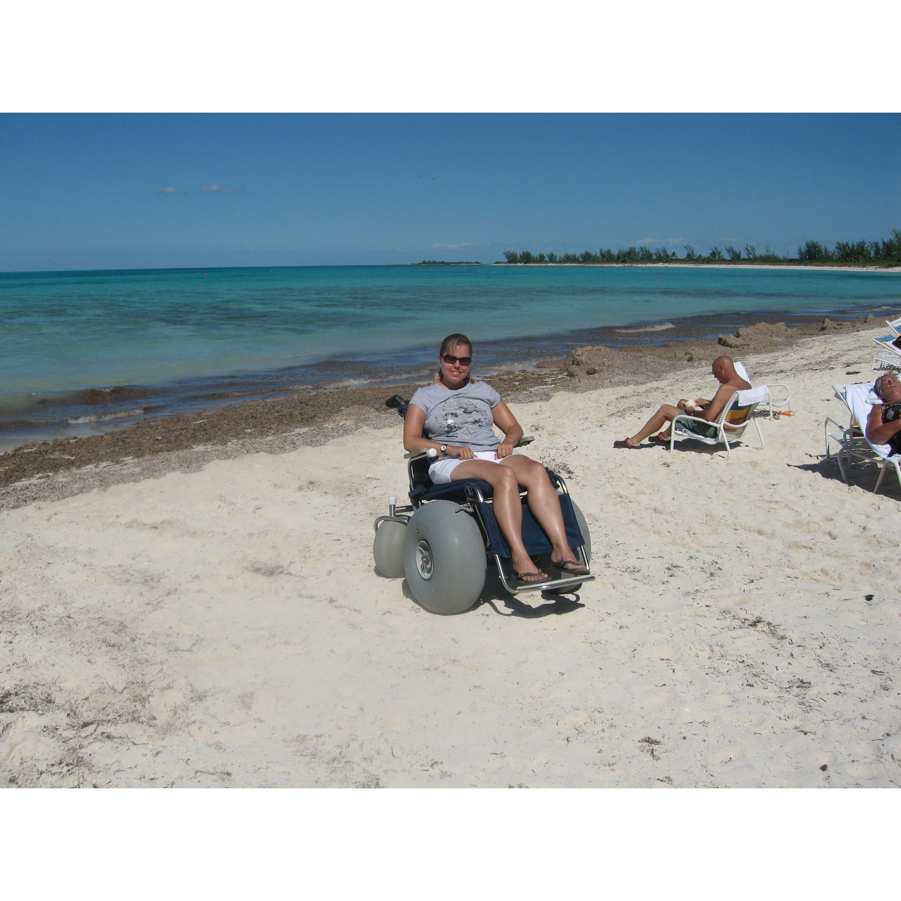 DeBug Fixed Stainless Steel Beach Wheelchair with Fixed Legrests