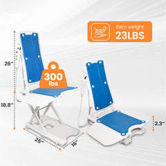 Vocic Waterproof Lightweight Electric Bath Lift Chair for Safety - AX07