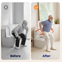 Vocic Comfort Steady Toilet Seat Lift for Senior - AX12-A-WT
