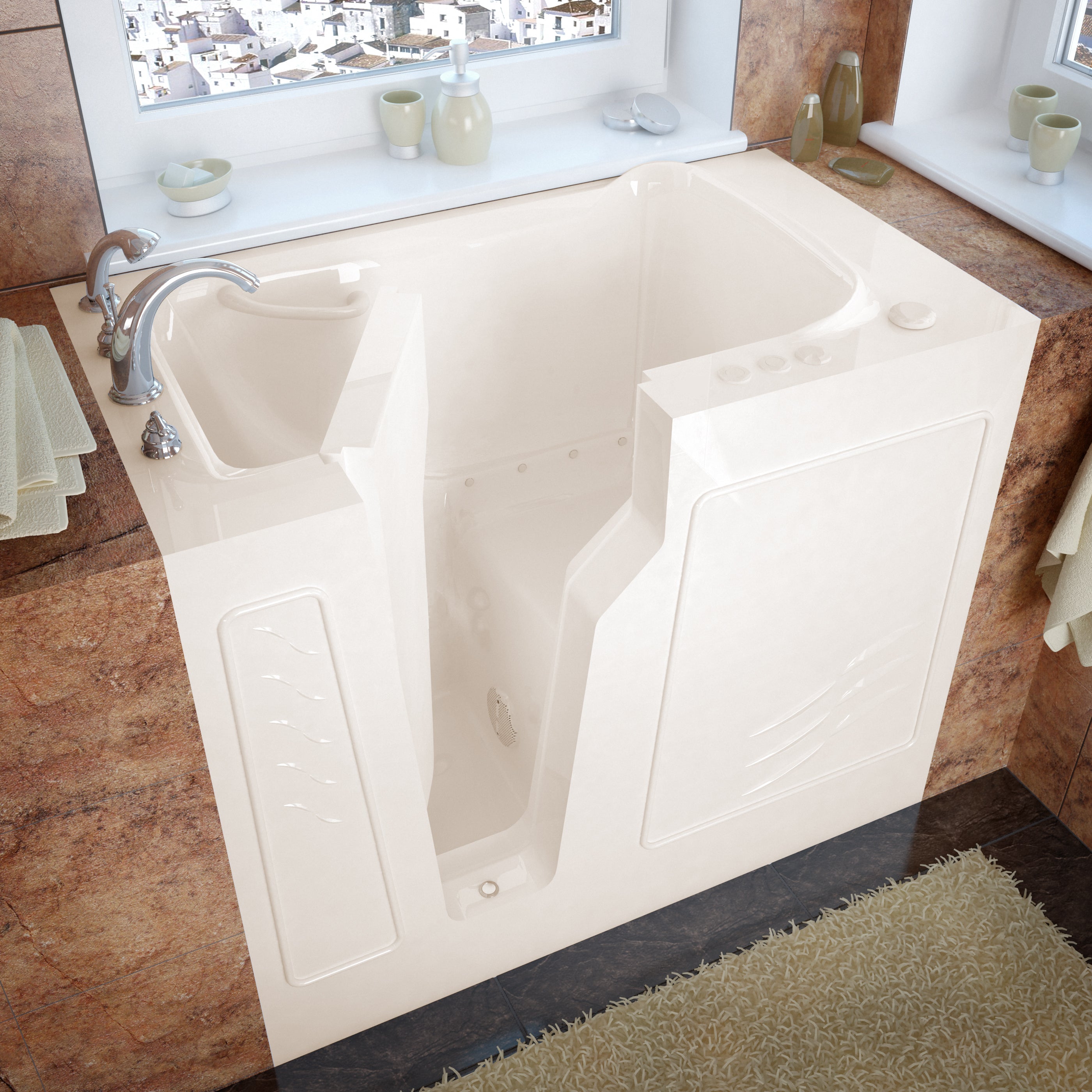 Meditub 2646 Series 26" x 46" Freestanding Gelcoat Walk-In Bathtub - 2646*