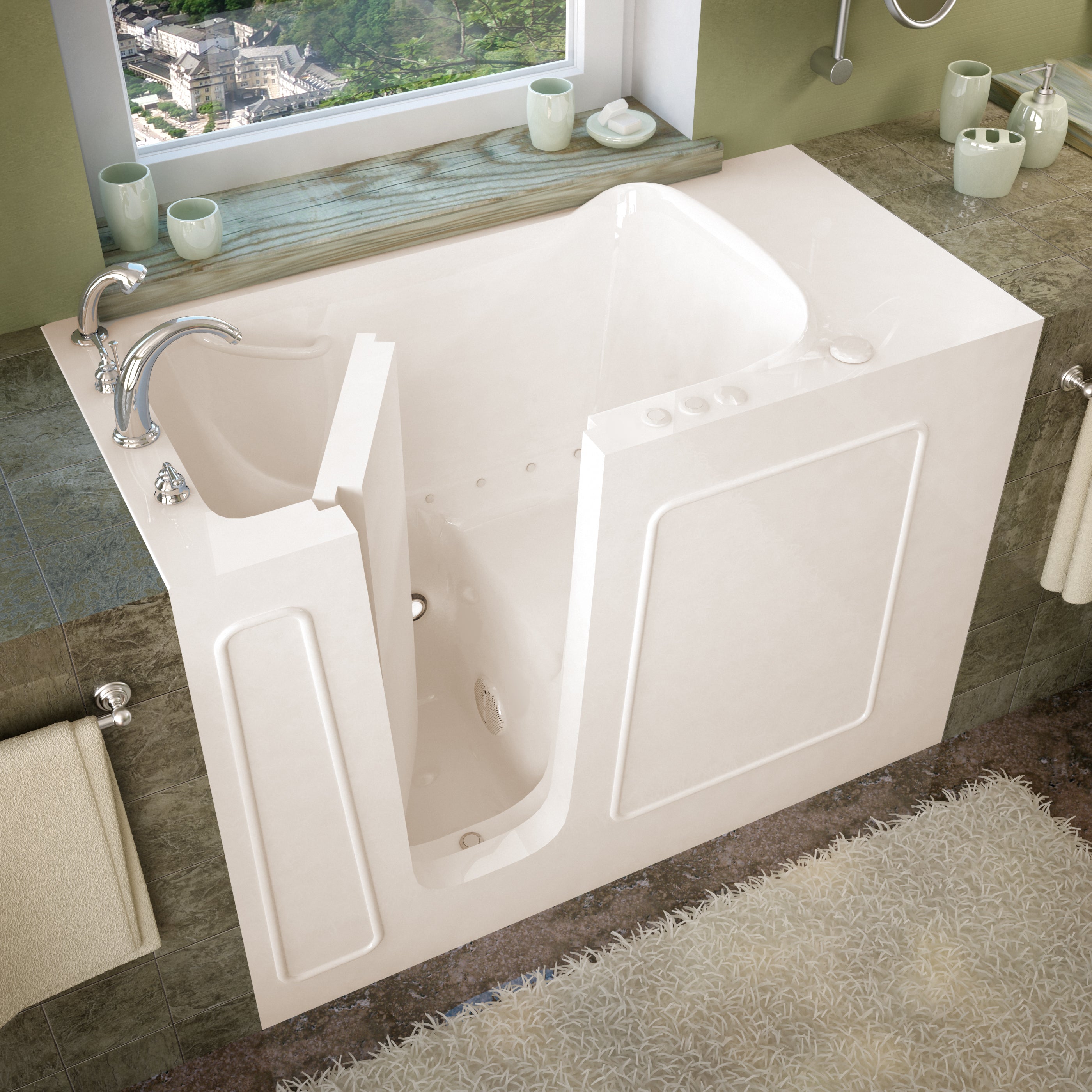Meditub 2653 Series 26" x 53" Freestanding Gelcoat Walk-In Bathtub - 2653*