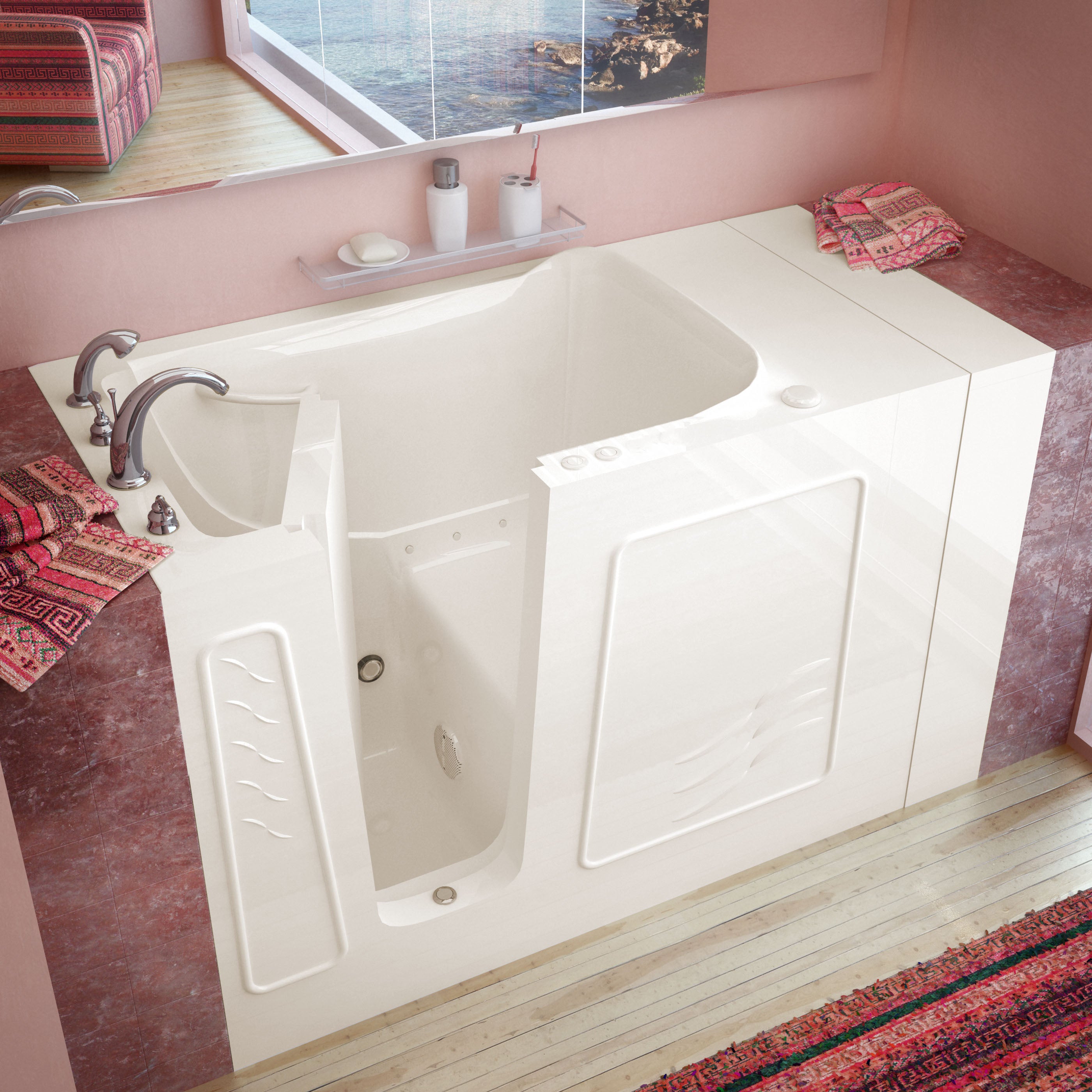 Meditub 3053 Series 30" x 53" Freestanding Gelcoat Walk-In Bathtub - 3053*