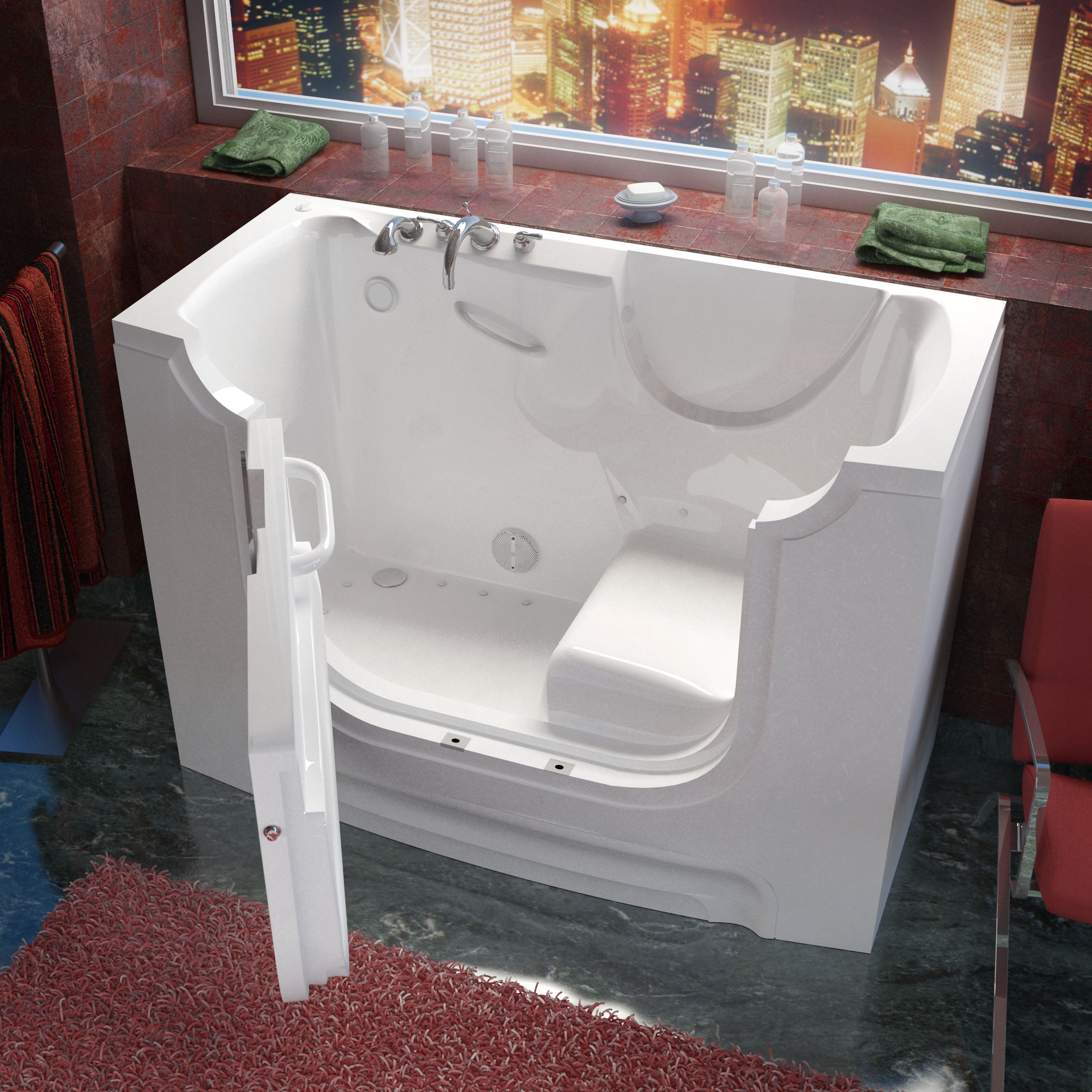 Meditub 3060WCA Series 30" x 60" Freestanding Gelcoat Wheelchair Accessible Bathtub - 3060WCA*