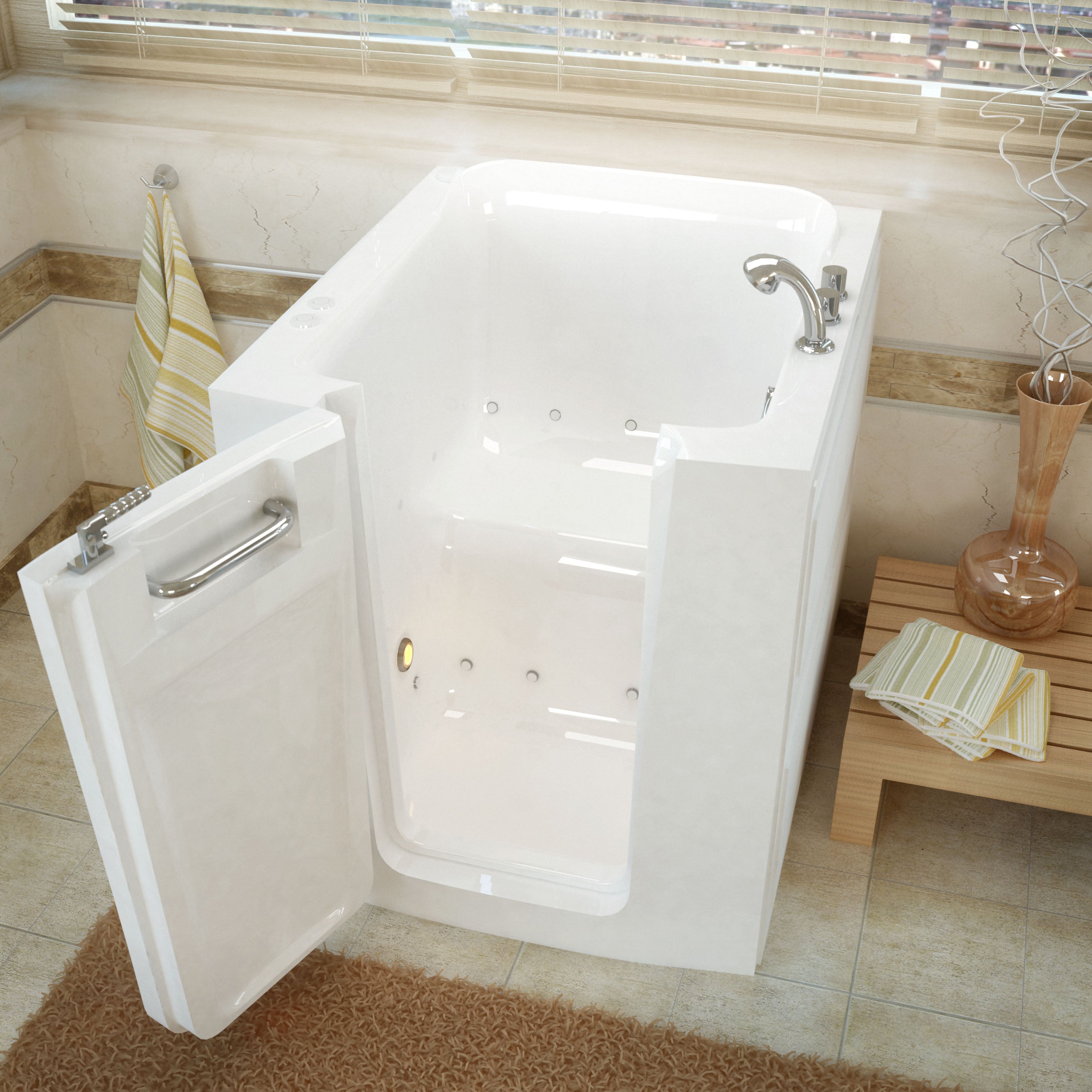 Meditub 3238 Series 32" x 38" Freestanding Acrylic Walk-In Bathtub - 3238*