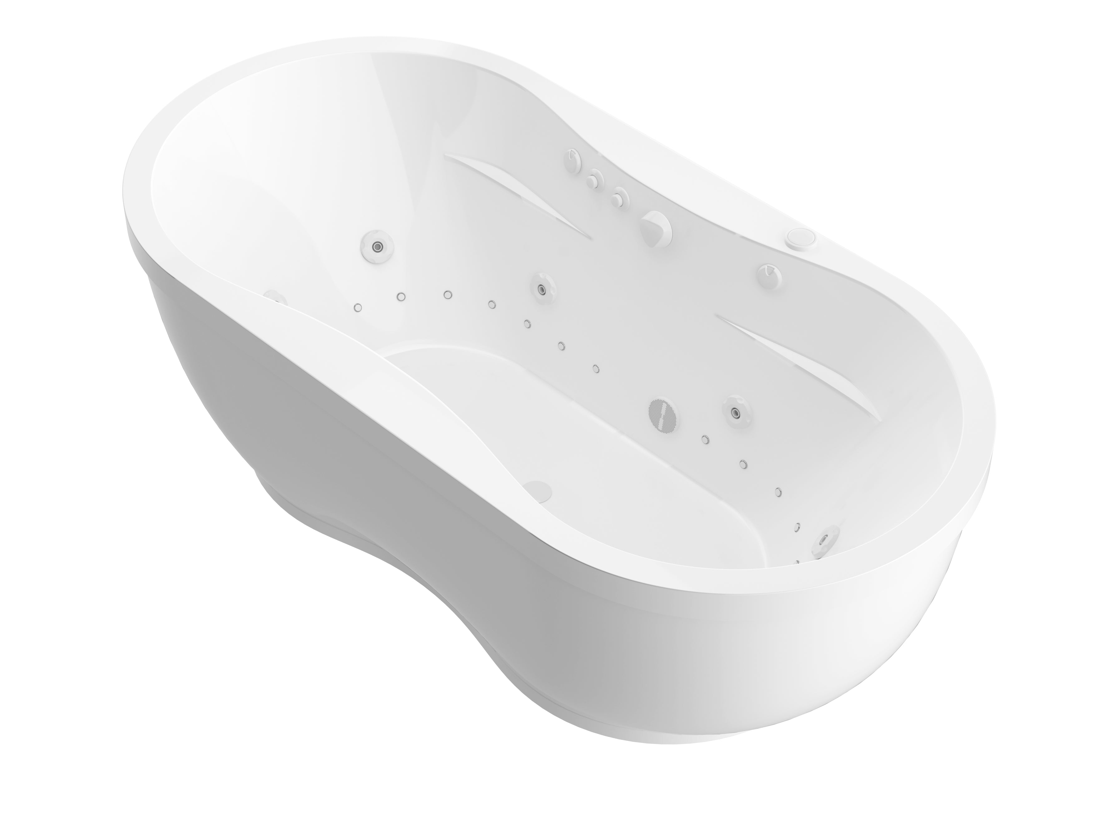 Atlantis Whirlpools Embrace 34" x 71" White Oval Freestanding Bathtub - 3471A*