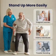 Vocic Comfort Steady Toilet Seat Lift for Senior - AX12-A-WT