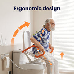 Vocic Comfort Steady Toilet Seat Lift for Senior - AX12-A-WT