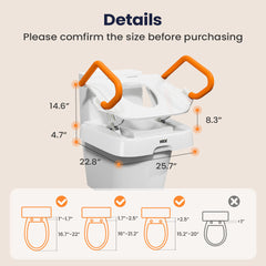 Vocic Comfort Steady Toilet Seat Lift for Senior - AX12-A-WT