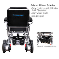 Foldawheel Lightweight Folding Electric Wheelchair - PW-1000XL