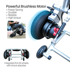 Foldawheel Ultra-Lightweight Folding Electric Wheelchair - PW-999UL