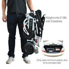 Foldawheel Ultra-Lightweight Folding Electric Wheelchair - PW-999UL