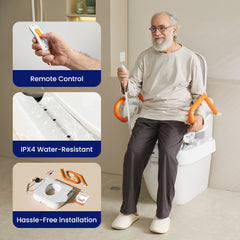 Vocic Comfort Steady Toilet Seat Lift for Senior - AX12-A-WT