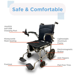 Journey Air Lightweight Folding Power Chair - 8643SLV