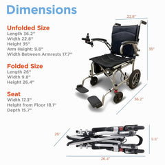Journey Air Lightweight Folding Power Chair - 8643SLV