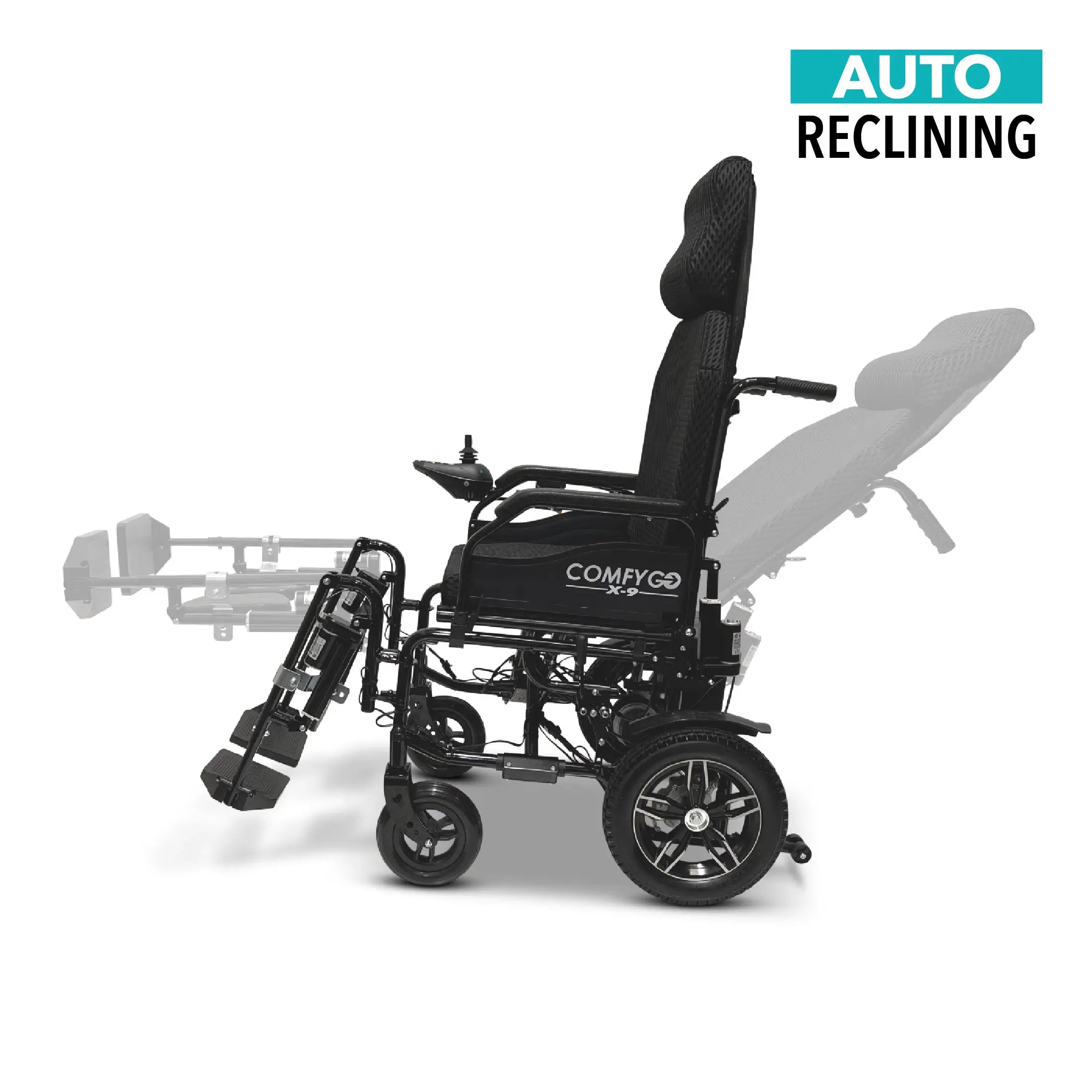 ComfyGo X-9 Electric Wheelchair with Auto Recline & Elevating Leg Rests