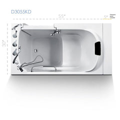 American Tubs Extra Deep Series Model 3055 Walk-In Bath Tub - D3055KD