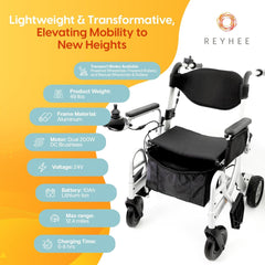 Reyhee Superlite 3-in-1 Foldable Electric Wheelchair - XW-LY001-A