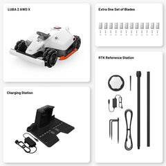 Mammotion LUBA 2 AWD 10000X (2.5 acres) Perimeter Wire Free Robot Lawn Mower - Cutting Height: S Version 1.0"-2.7"