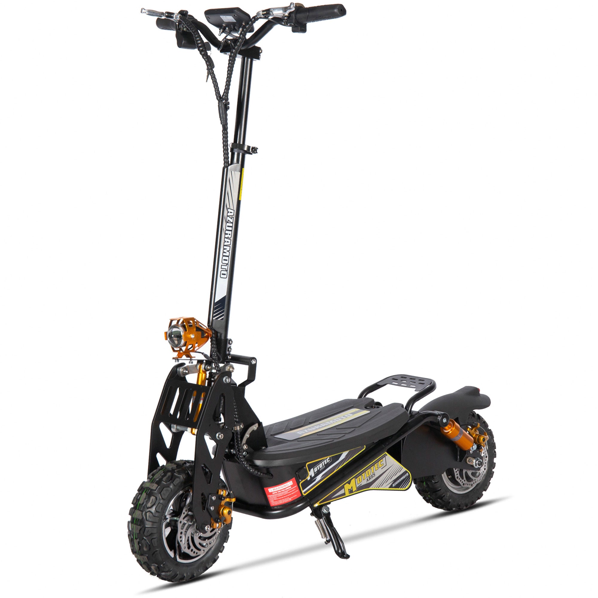 MotoTec Ares 48v 1600w Electric Scooter, Black - MT-Ares-48v-1600w_Black