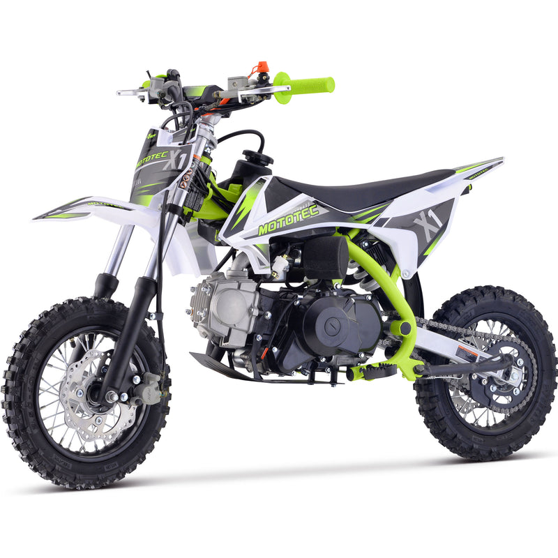 MotoTec X1 110cc 4-Stroke Gas Dirt Bike, Green - MT-DB-X1-70cc_Green