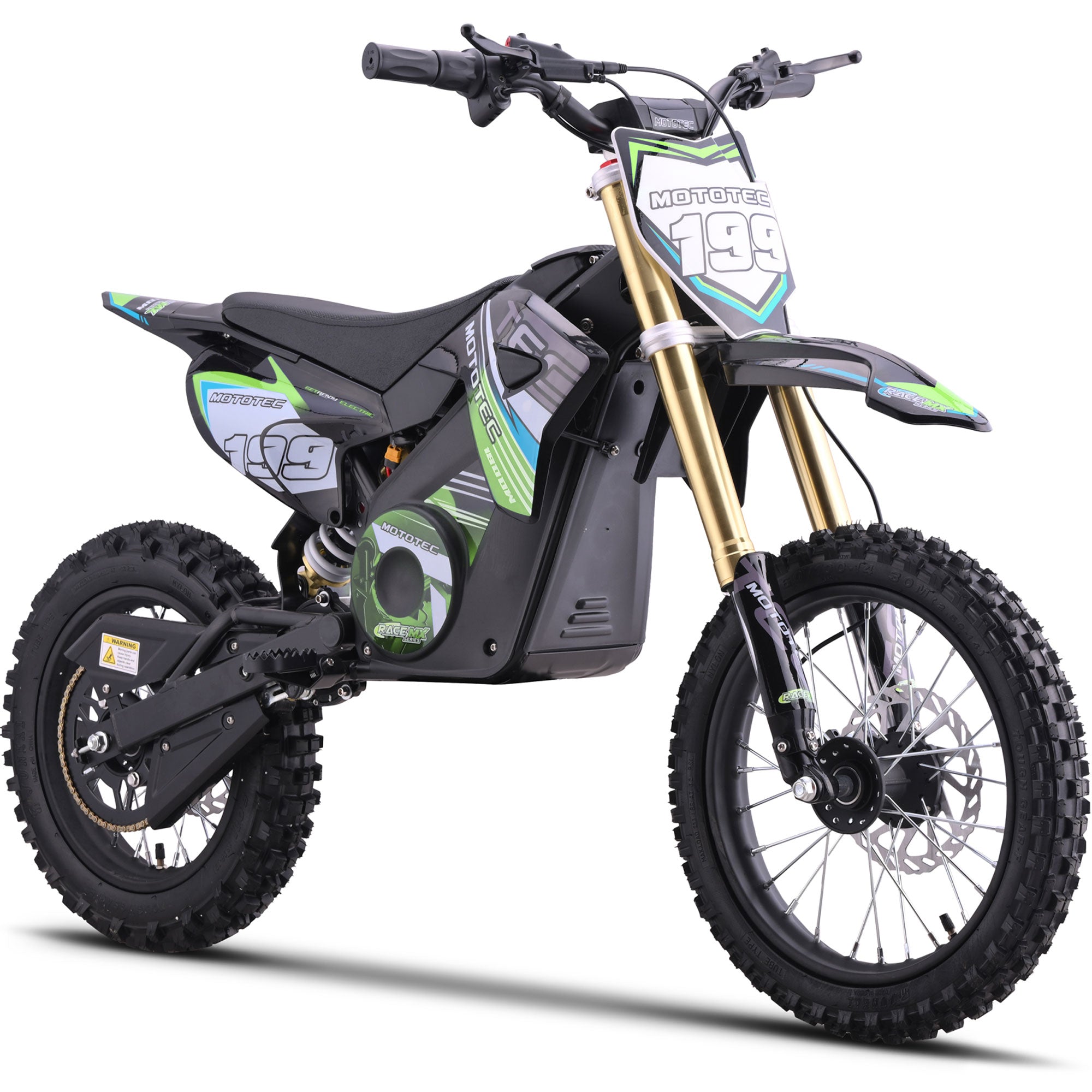 MotoTec 48v Pro Electric Dirt Bike 1800w Lithium, Green - MT-Dirt-Pro-1800_Green